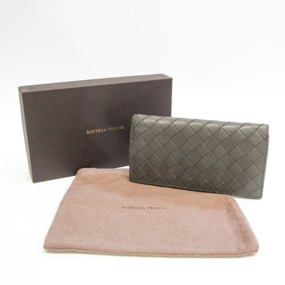 Bottega Veneta Intrecciato 134075 Women,Men Leather Long Wallet (bi-fold) Dar... - Picture 14 of 14